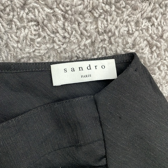 Like new ✨ Sandro Ronald Shirred Ring Mini Dress in black linen fully lined - Picture 8 of 9